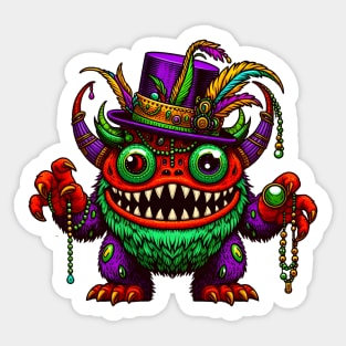 Mardi Gras Monster Sticker